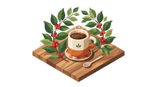 christmas decoration with coffie cup