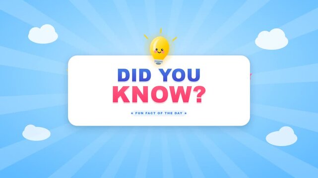 Did you know fun fact of the day banner with a cute lightbulb icon.