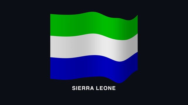 Flag of Sierra Leone waving in the wind. Seamless looping 4K animation of the national flag of Sierra Leone.