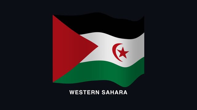 Flag of Western Sahara waving in the wind. Seamless looping 4K animation of the national flag of Western Sahara.