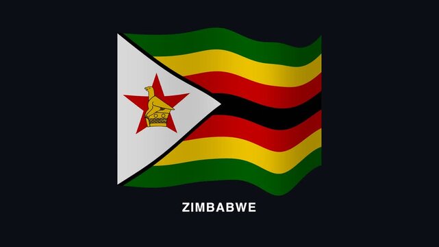 Flag of Zimbabwe waving in the wind. Seamless looping 4K animation of the national flag of Zimbabwe.