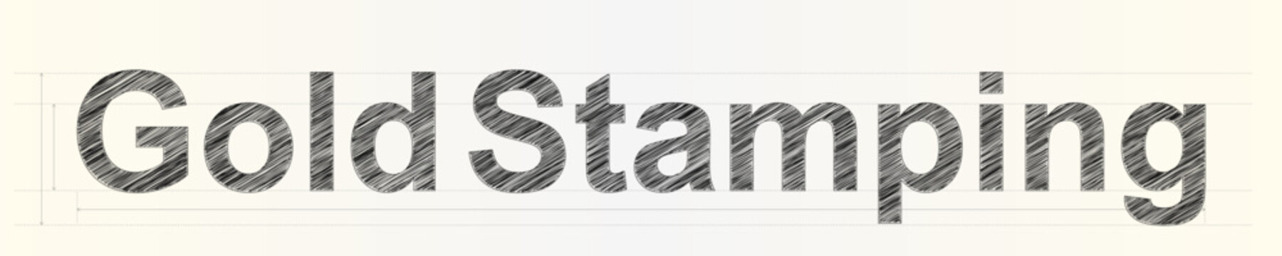 Gold Stamping text artistic graphic design element featuring a scribble effect for luxury branding and packaging