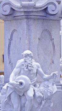Ljubljana Robba Fountain with statues close up