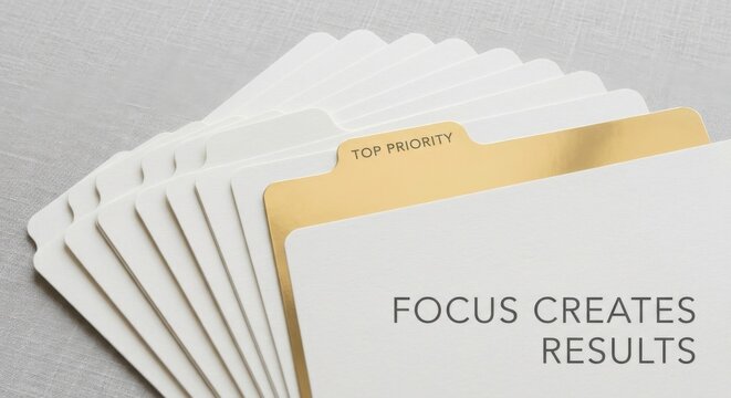White Index Dividers With Gold Tabs For Organization And Focus