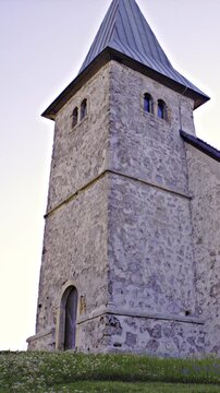 Ancient church on top of Kum mountain in Slovenia