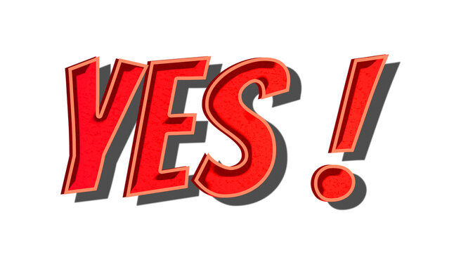 Yes! png comic retro typography