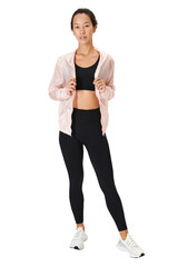 Obraz premium Active woman in sports outfit png mockup