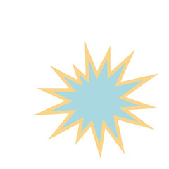 Obraz premium Explosion shape with blue center and yellow outline