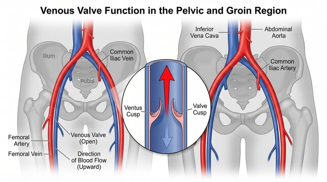 Venous Valve Function in the Human Pelvic and Groin Region