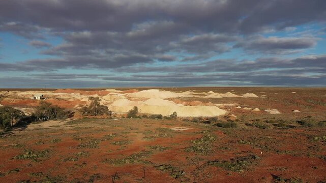 Australian Outback. South Australia. Andamooka. Opal town from air