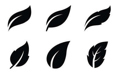 Obraz premium Set of green leaf ecology icon, leaf isolated on transparent background. Environment and Nature Symbol, Vector illustration.