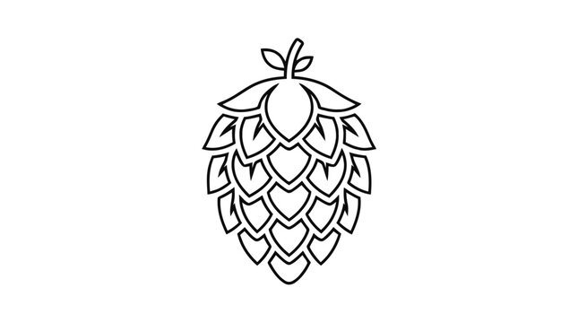 Vector illustration of hop cone icon, vector illustration of beer ingredient on a transparent background
