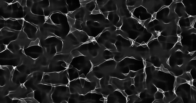 4k Resolution Video: Water Reflection, Summer Freshness, Pool Surface, Light Refraction And Relaxation Concept. Abstract White Water Caustics And Ripples Animated on Black Background As Alpha Matte