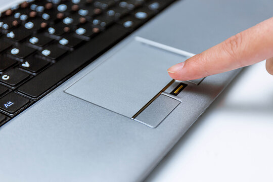 Finger using laptop fingerprint scanner for secure biometric login