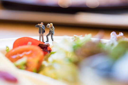 Miniature Photographers on Fresh Salad Plate