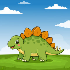 Stegosaurs Cute Dinosaurs Children sticker clip art © Tingtingstudio