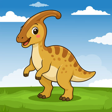 Parasaurolophus Cute Dinosaurs Children sticker clip art