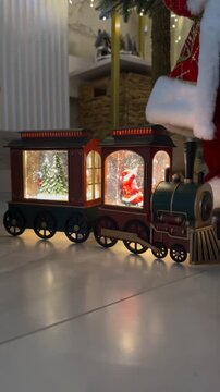 Christmas Train Decoration with Santa Claus Display