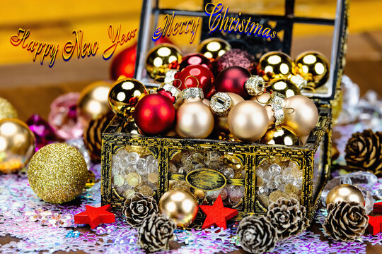 Festone con auguri di buon anno nuovo e buon Natale