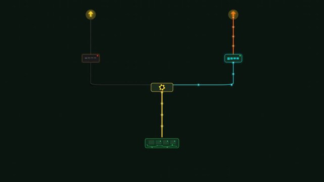 Animated Diagram Illustrating Datacenter Power Redundancy With Dual UPS Sources And Automatic Failover System
