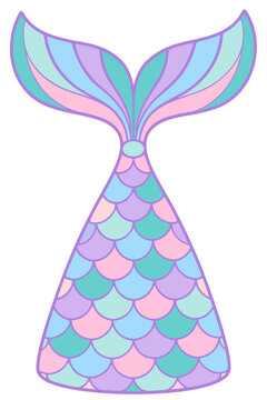 mermaid tail cake topper vector illustration