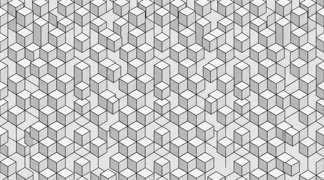 A grid of gray cubes with white lines, forming a repetitive pattern, against a white background.