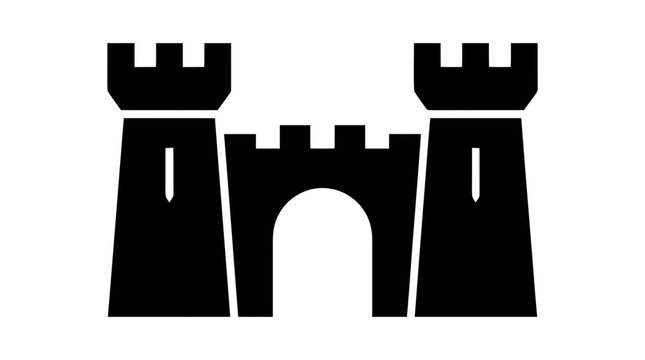 Vector illustration of castle icon on a transparent background