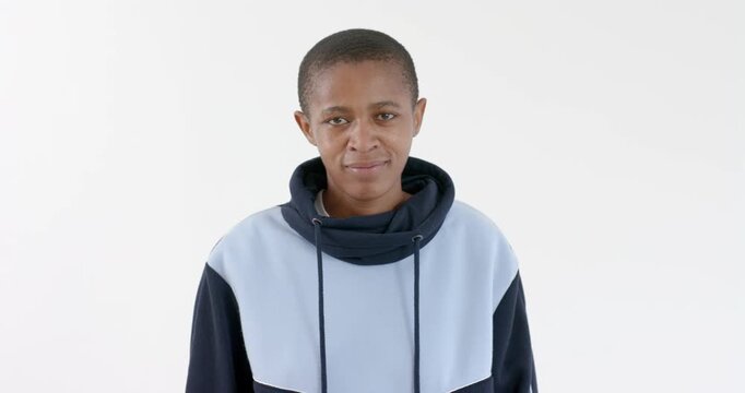 High speed photography for dynamic scenes, Wearing hoodie, person looking directly at camera with se