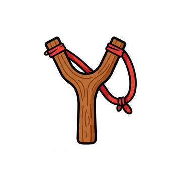 Wooden slingshot illustration for outdoor play and game design