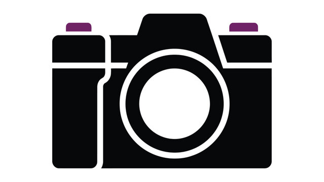 Minimalist camera icon with transparent background for graphic design use