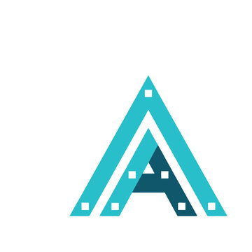 Abstract letter A logo with squares