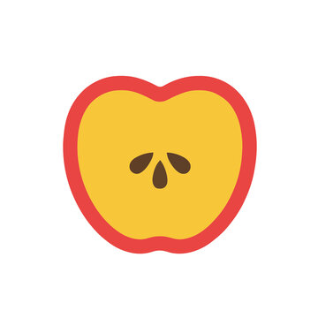 Half apple with seeds