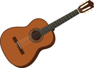 Fototapeta premium Classic spanish acoustic guitar with nylon strings and detailed circular rosette