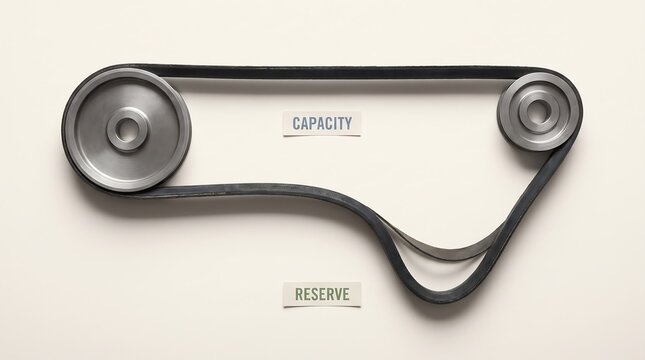 Conceptual image of a belt drive system representing capacity and reserve