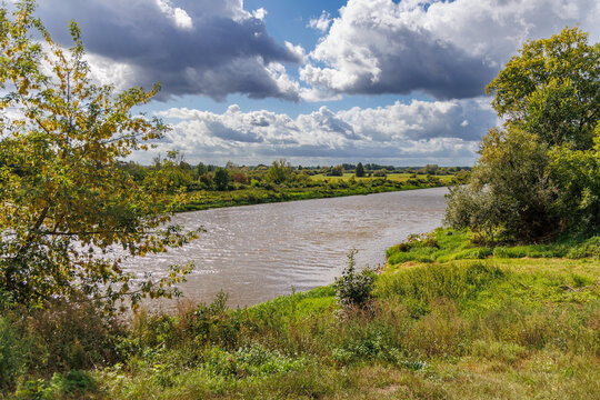 Bug river in Brok town, Masovian Voivodeship of Poland