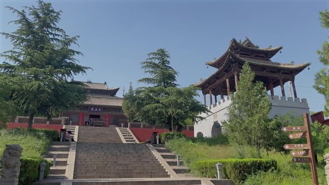 Landscape of Dafosi Temple in Jishan County, Shanxi Province,
