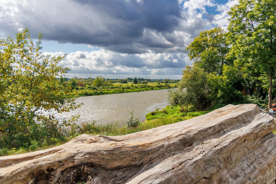 Bug river in Brok town, Masovian Voivodeship of Poland