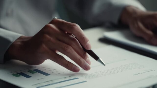 Accountant calculating numbers in office for clear valuation documents