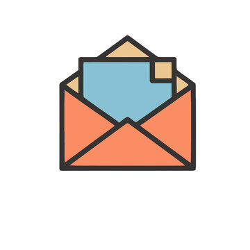 Open envelope with letter icon