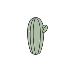 Cartoon cactus with a small sprout © kinanti