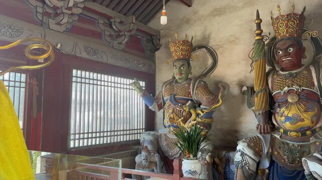 The Four Heavenly Kings of Dafosi Temple in Jishan County, Shanxi Province, China,
