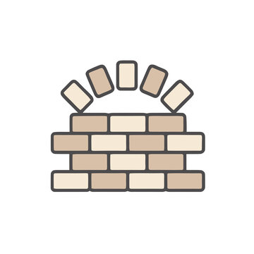 Brick wall with arch construction