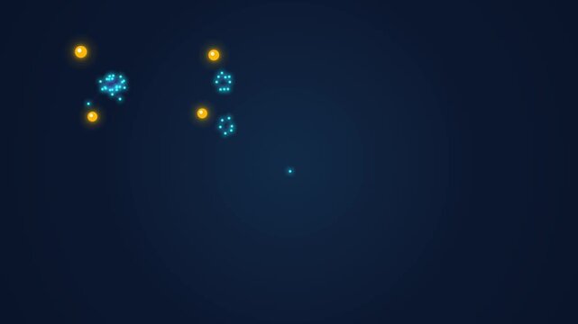 Futuristic multi AI agents swarm network with glowing nodes connected data flow abstract technology background