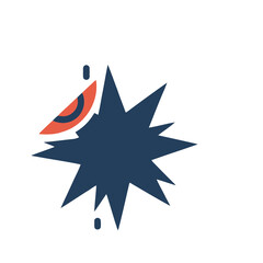 Abstract explosion shape with orange accent © lala