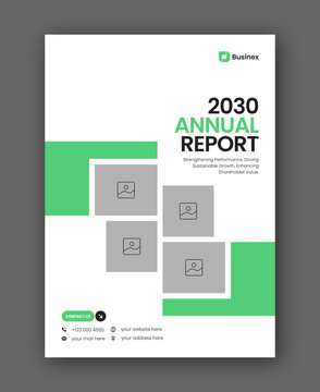 Brochure cover or annual report flyer design template for corporate business agency