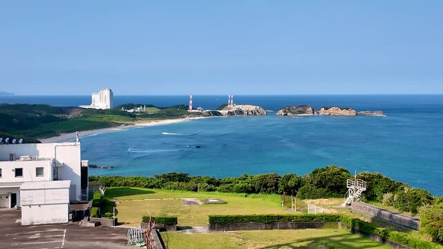 種子島灯台から眺めるロケット発射台