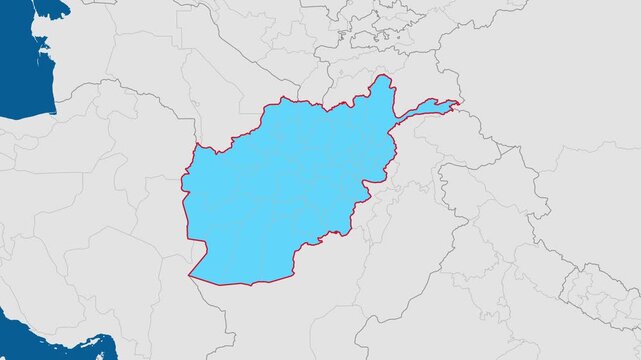 Map of afghanistan with the durand line highlighted in red