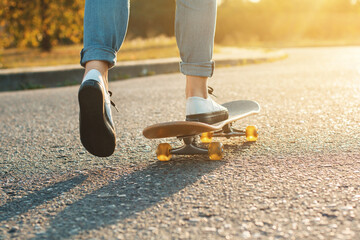 Skateboarding at sunrise. © alones