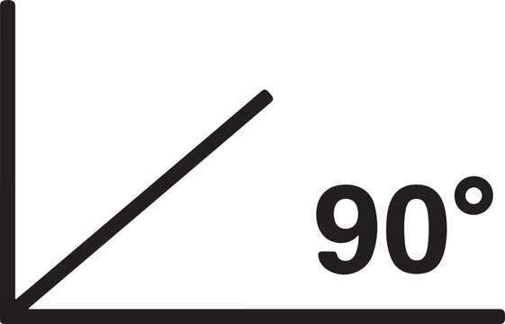 Black right angle and ninety degree symbol