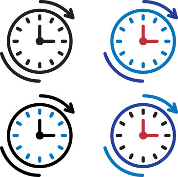 Clockwise and counterclockwise analog clock rotation